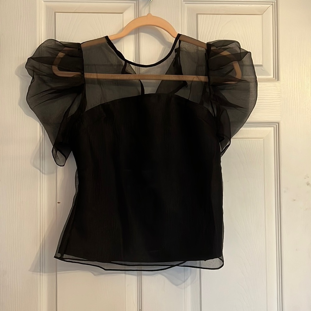 Endless Rose Black Puff Sleeve Top